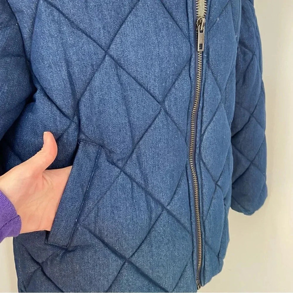 NWT Apparis Matt Quilted Denim & Faux Shearling Puffer Coat size Large - Picture 5 of 10